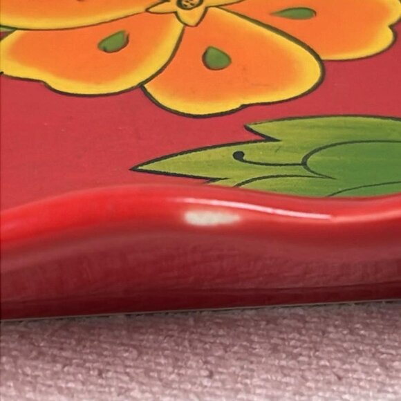 TempTations Retired Poppy Passion Serving Tray W/3 Bowls Chips & Salsa Time - Picture 4 of 10